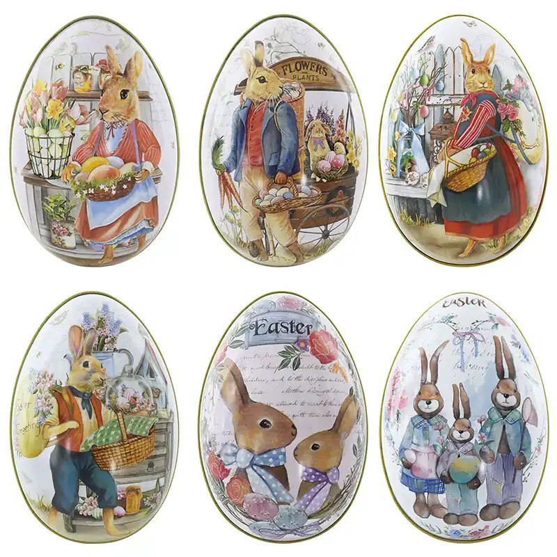 Tin box Happy Easter Egg Shaped 