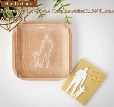 Happy Father Day Hand in hand Cookie Cutter + Plexi Stamp