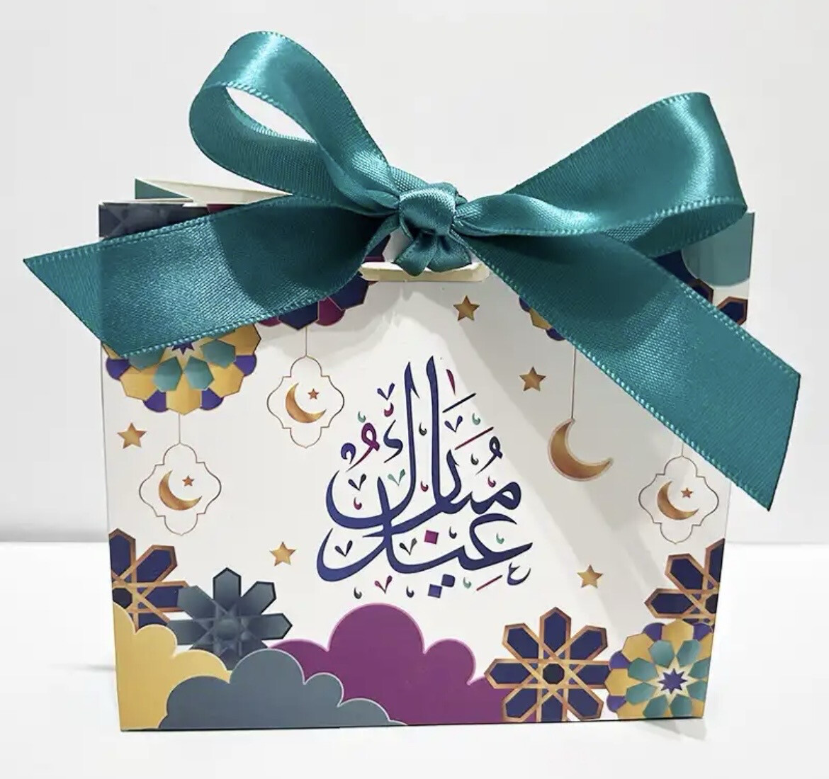 Eid Mubarak ( عيد مبارك ) Gift Box + Ribbon Lot / 6 pieces 