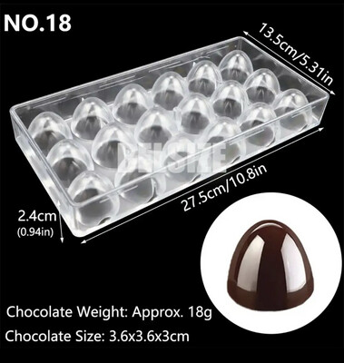 18 Cavity Chocolate Polycarbonate Mold