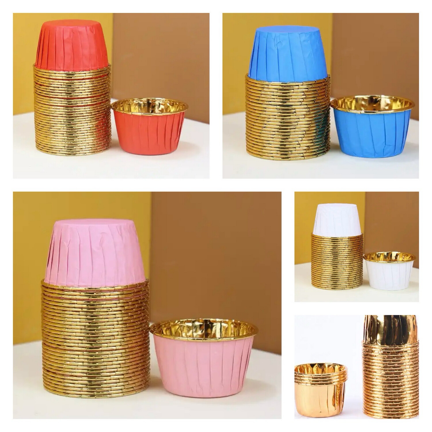 Mini Aluminium Cupcake Liner Lot / 50 piece 