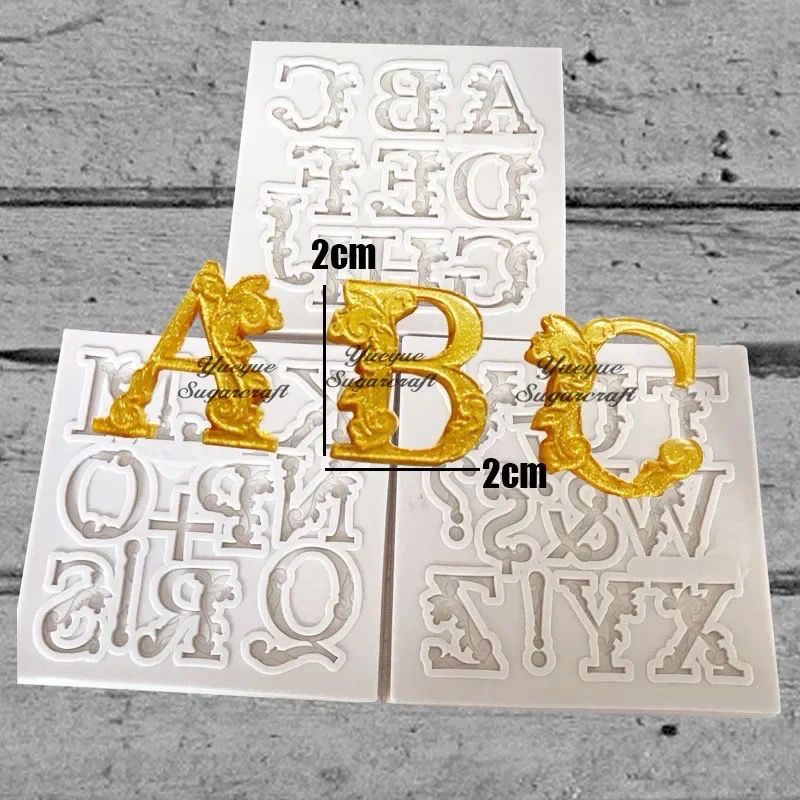 Alphabet Silicone Mold Set/3 pieces 