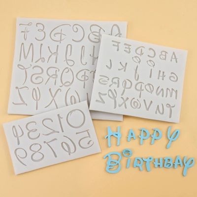 Alphabet &amp; Number Silicone Mold set/3 pieces 