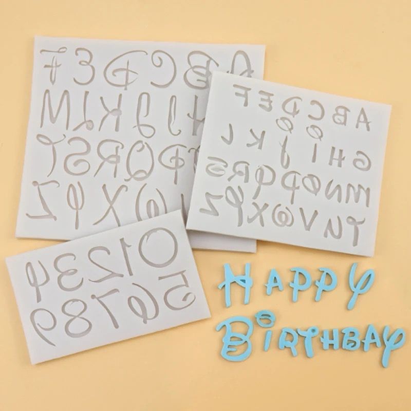 Alphabet &amp; Number Silicone Mold set/3 pieces 