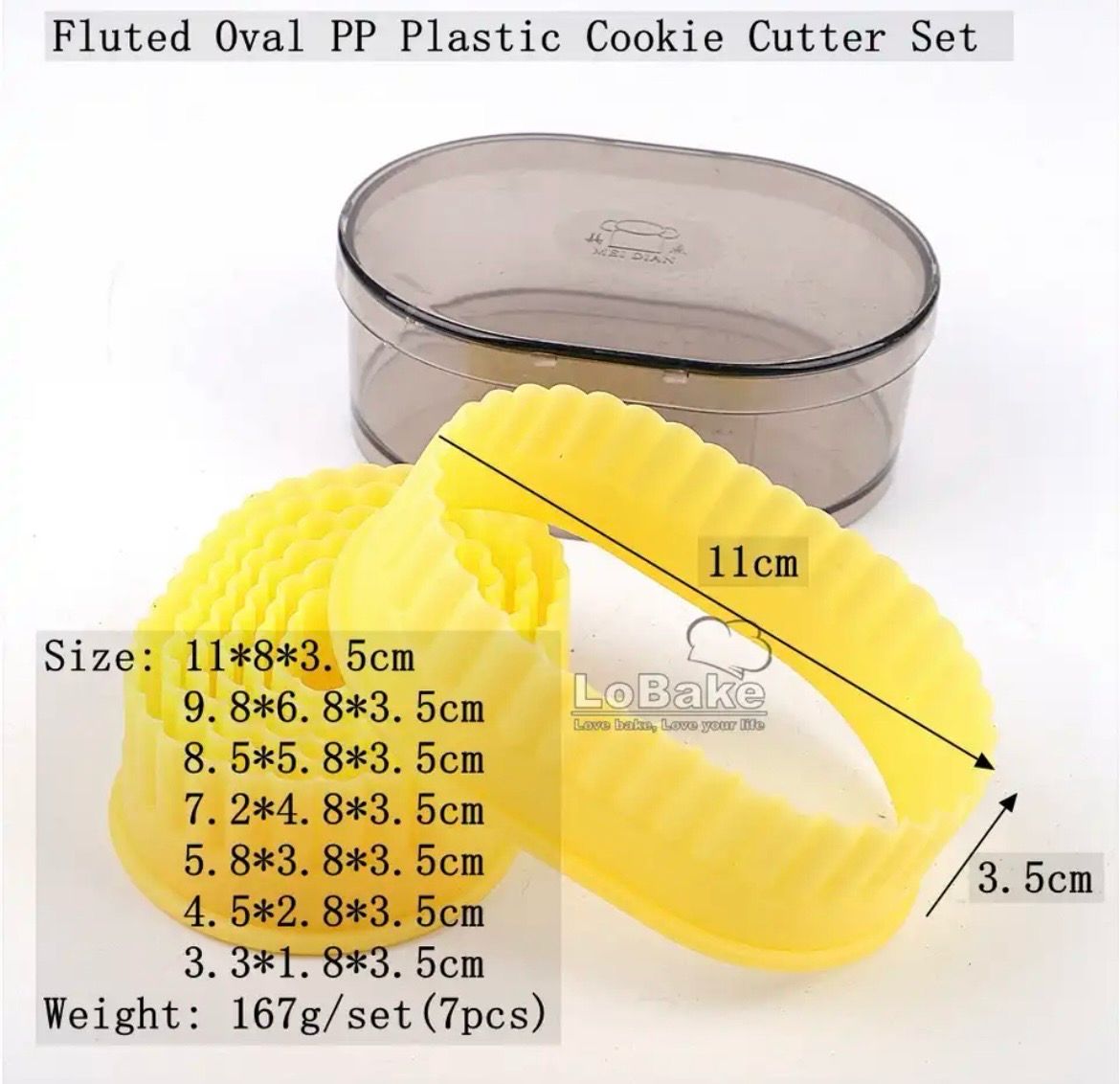 7 piece Oval Shape Cookie Cutter 