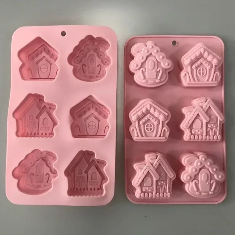 6 Cavity House Silicone Mold 
