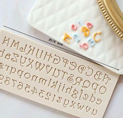 Alphabet &amp; Numbers Silicone Mold 