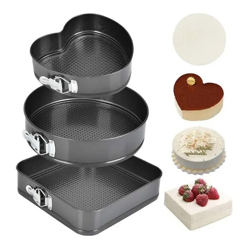 Heart/Round/Square One Set Cake Pans removable tray