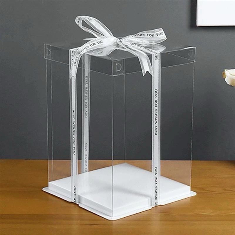Transparent Cake Box ( with extra height ) 26*26*32cm