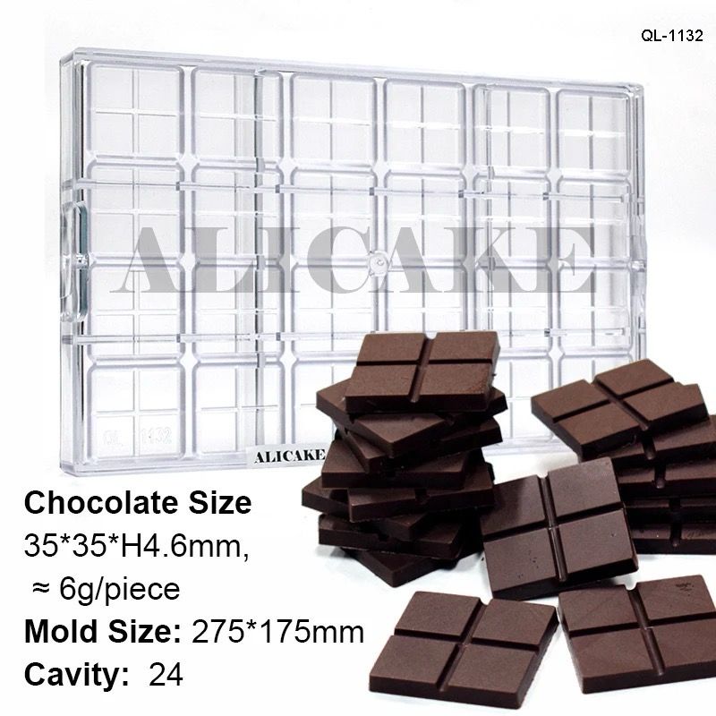 24 Cavity Polycarbonate Chocolate Bars 