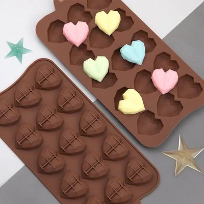 15 Cavity Daimond Hearts Chocolate Silicone Mold 