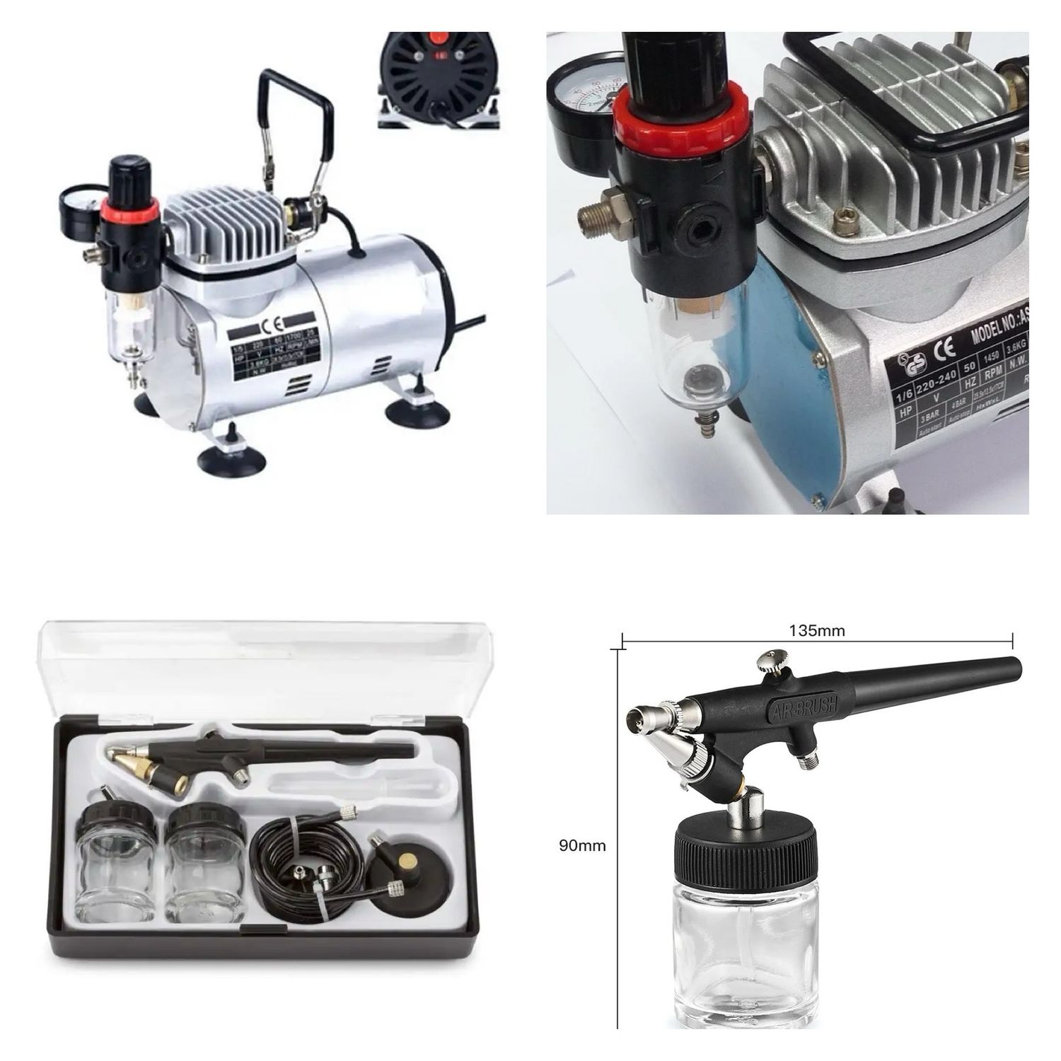 Complete Set Professional AirBrush ( 0.8mm Nozzle )