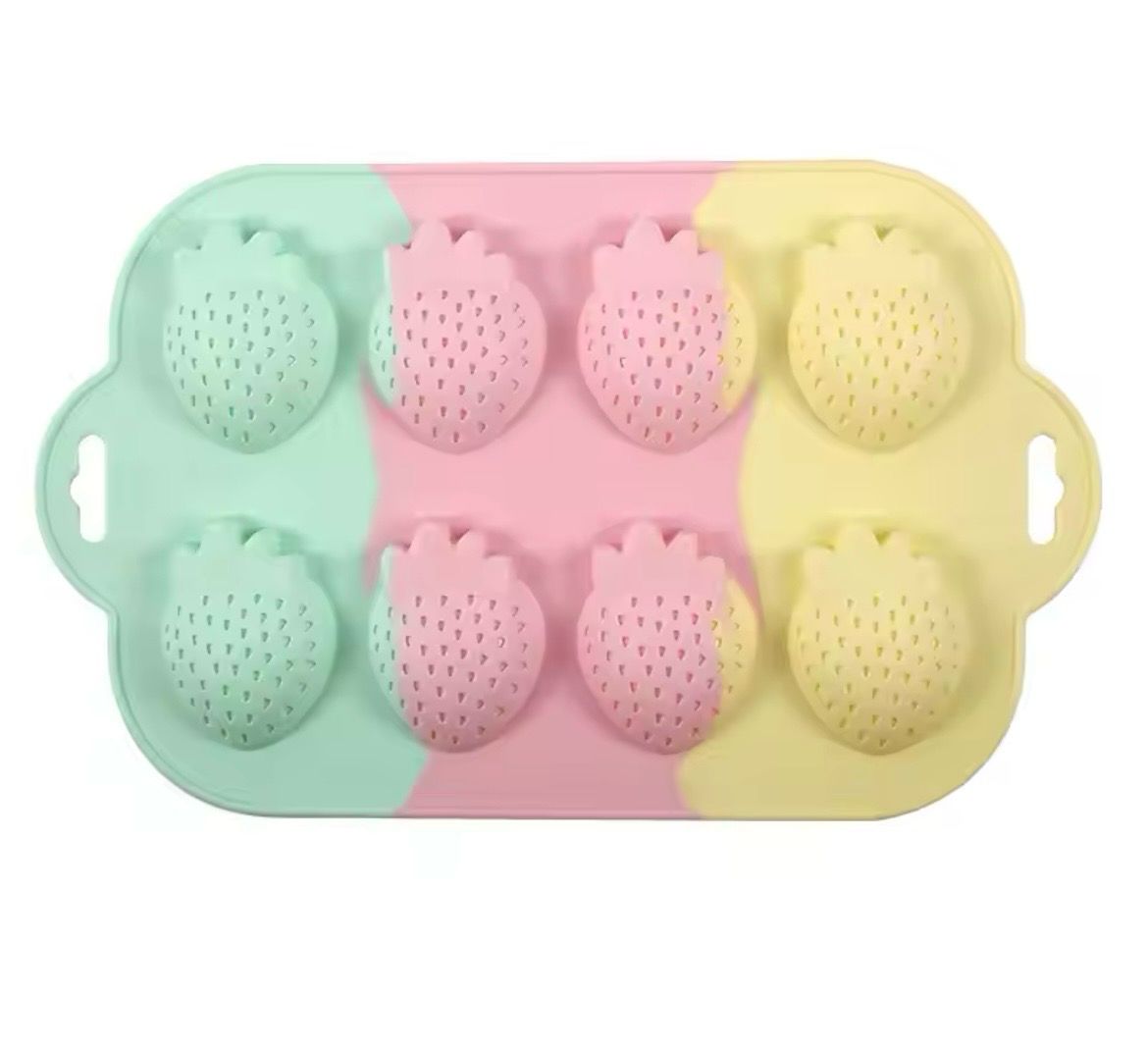 8 Cavity Strawberry Silicone Mold 