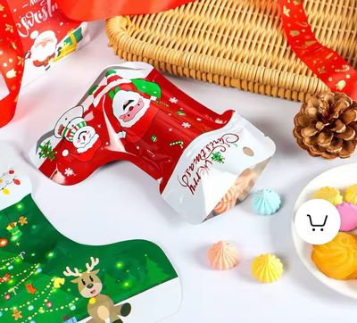 Christmas Boot Zip Lock Candy Bag Lot/ 12 Pieces ( Red Color ) 