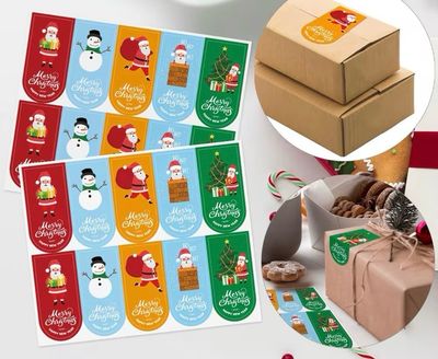 Five Designs Christmas Stickers Pack/ 100 Stickers 