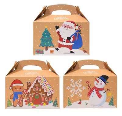 Christmas Kraft Paper Box Lot/12 piece