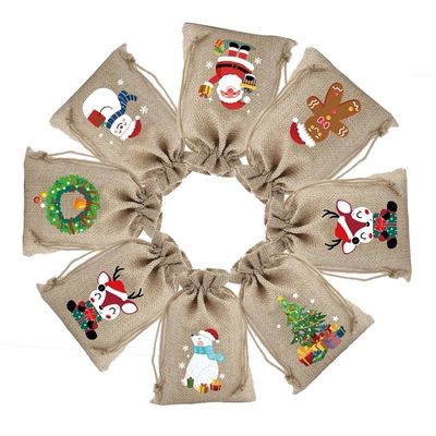 Christmas Jute Bags (Size 10*14cm) Lot/5 Pieces
