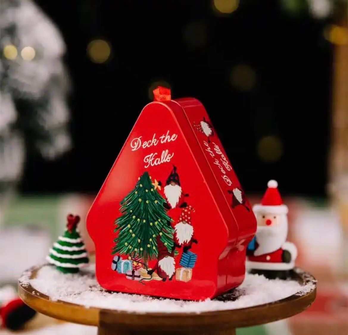 Christmas Tree Shape  Tin Gift Box 