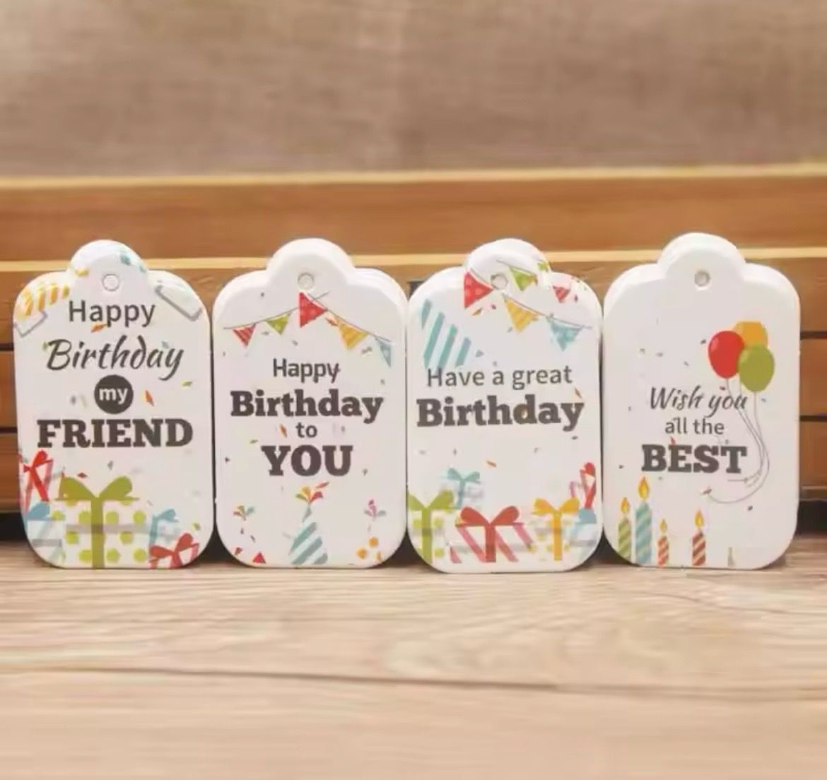Happy Birthday Paper Card Tags Size 5*3cm Lot/100 pieces 