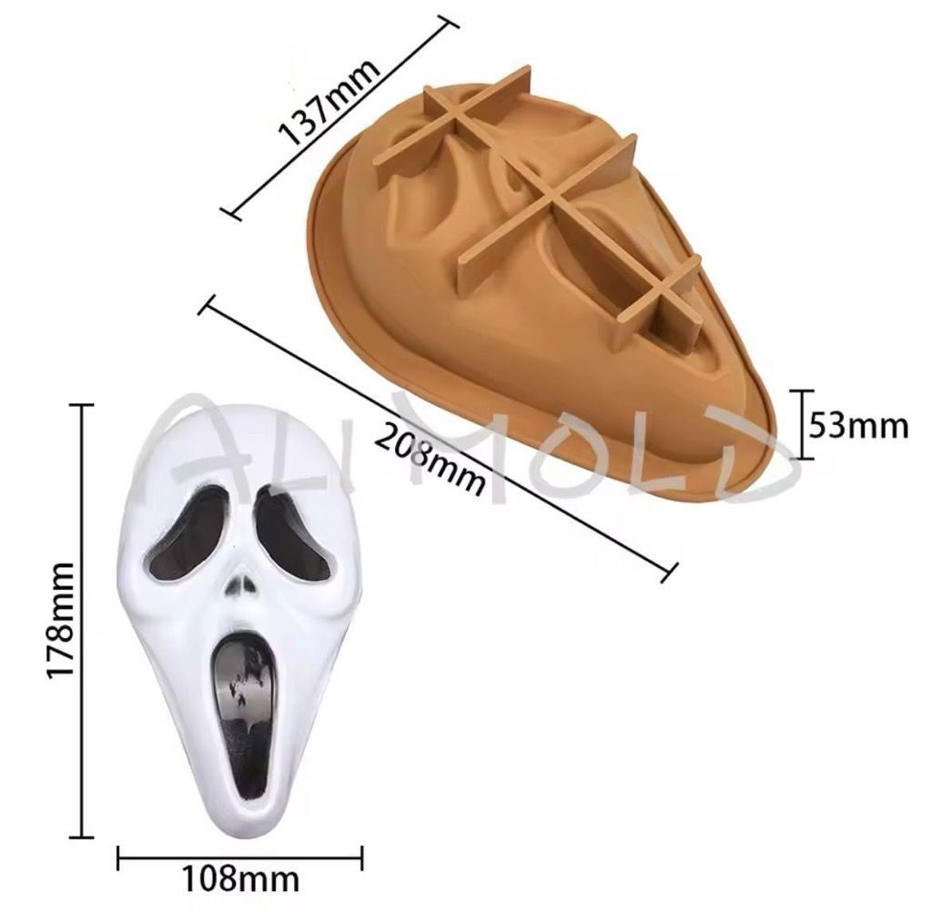 Halloween Ghost Face Silicone Mold 