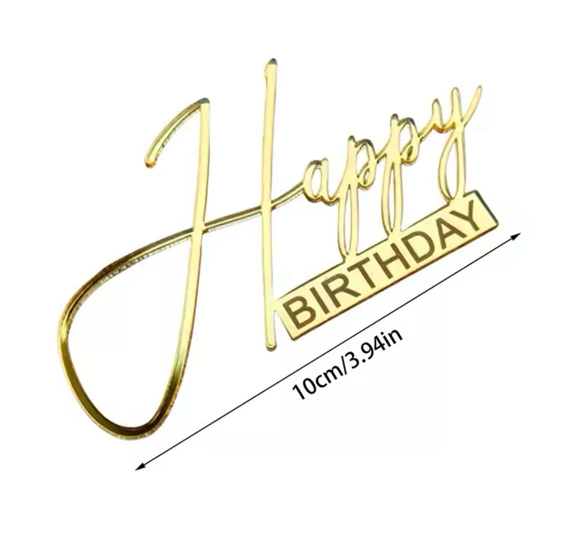 Acrylic Happy Birthday Cake Topper 