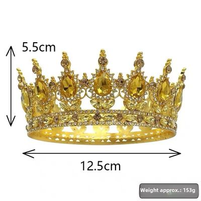 Green Diamond Round Crown Cake Topper 