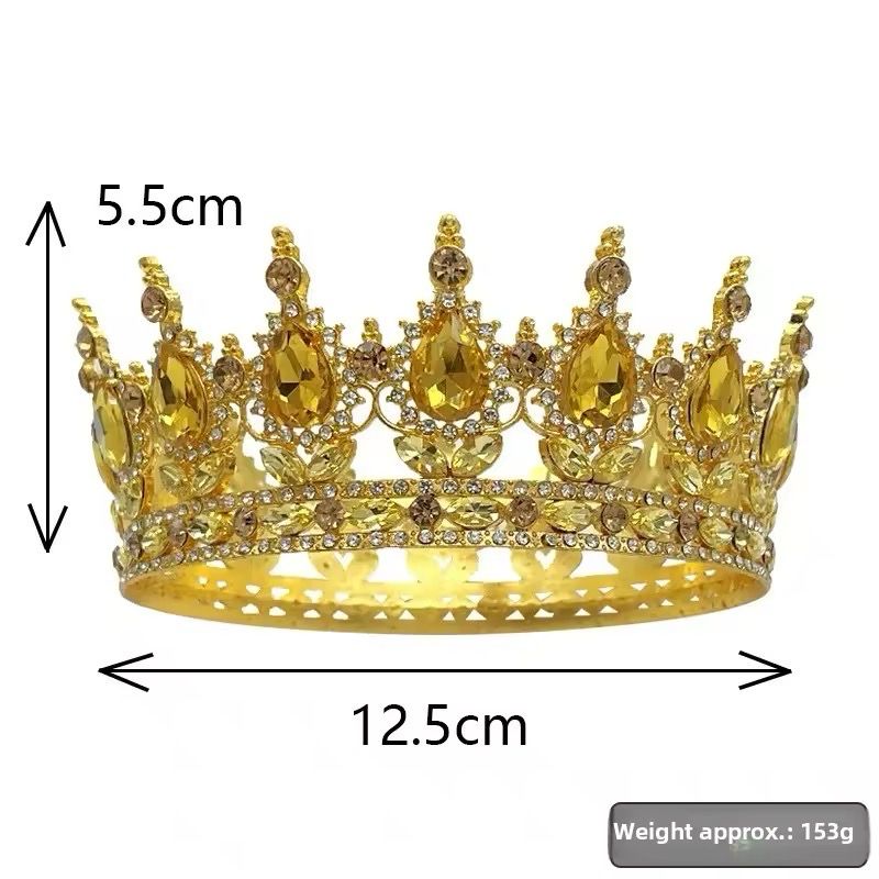 Green Diamond Round Crown Cake Topper 