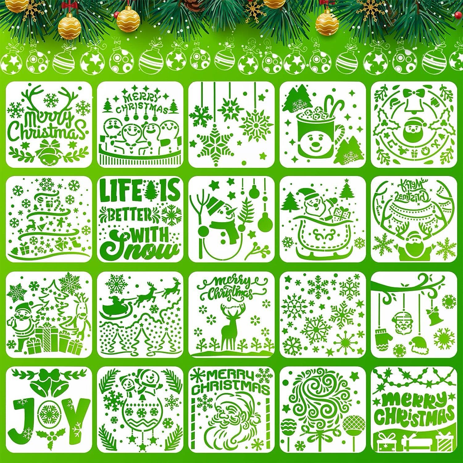 Christmas Stencils Set / 20 Designs 