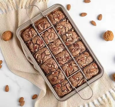 Brownie 18 Holes Non-Stick Pan With Removable Dividers 