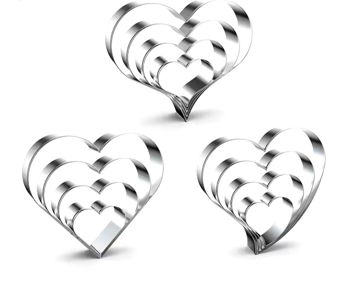 Heart Shape Stainless Steel Cookie Cutters Set/ 4 pieces 