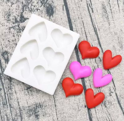 Six Hearts Silicone Mold