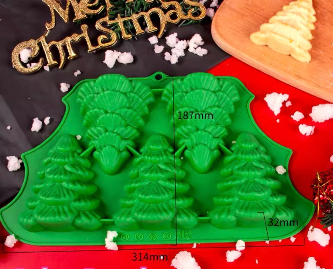 5 Cavity Christmas Tree Silicone Mold 