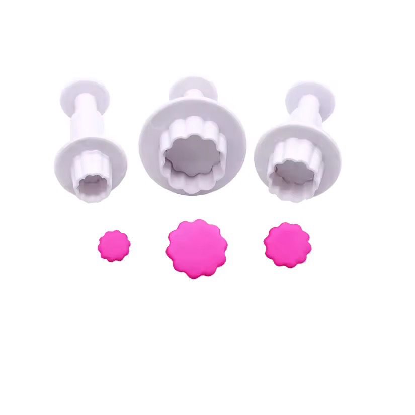 3/Piece Set Flower Plunger Cookie Cutter