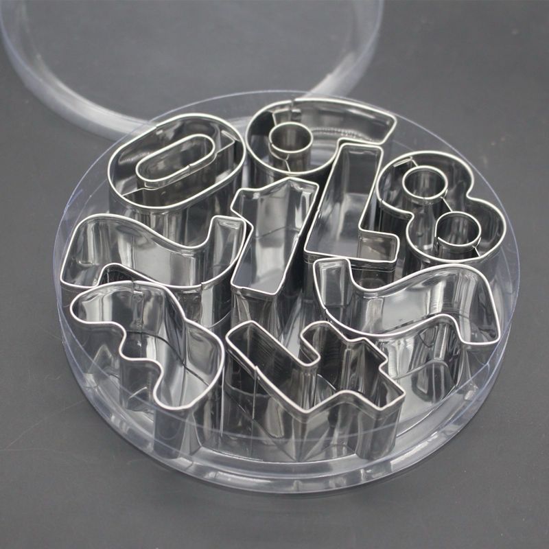 Stainless Steel 0-9 Mini Numbers Cookie Cutter Set