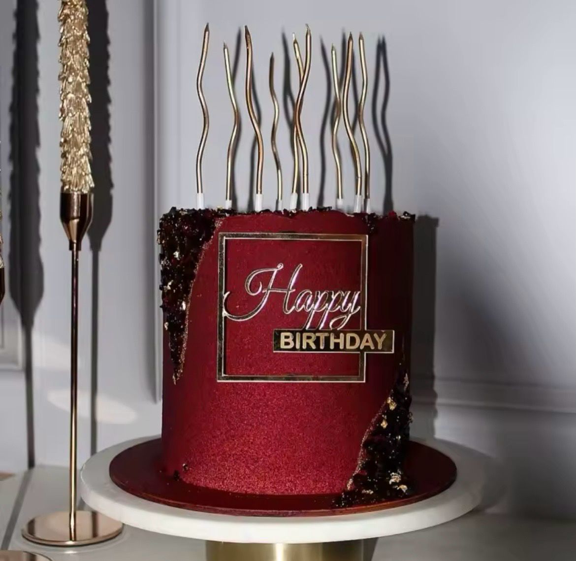 Pack 6/ Piece Gold Curved Candles 