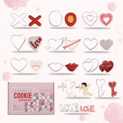12/ pieces Valentine Cookie Cutter Set