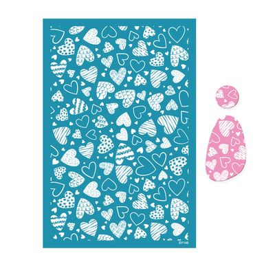 Hearts Patent Mesh Silk Screen Stencil 15*9cm
