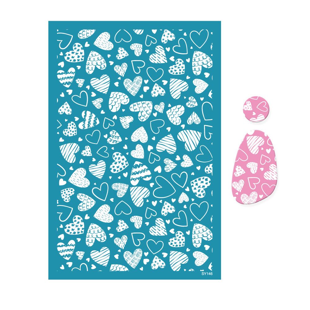 Hearts Patent Mesh Silk Screen Stencil 15*9cm