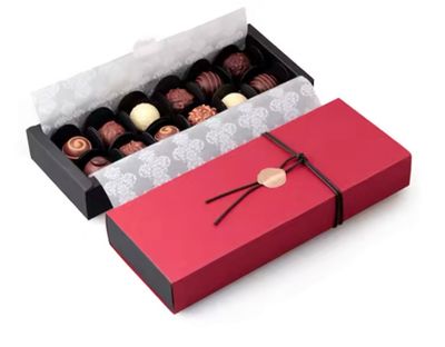 Red Color 12 Cavity Chocolate Box ( ribbon + Bases included ) Lot / 5 boxes 