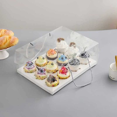 12 Cavity Transparent Cupcake Box ( Handles Included ) Lot / 2 boxes 