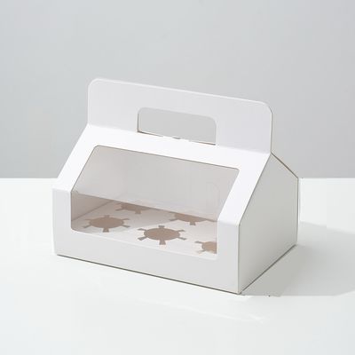 White 6 Cavity Cupcake Box Lot / 5 boxes 