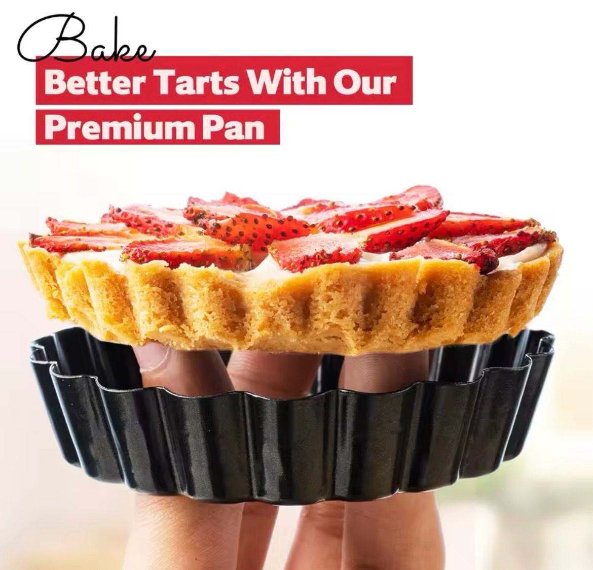 Tart Pans Removable Bottom Non Stick Base Pack / 6 pieces 