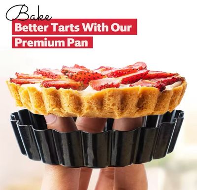 Tart Pans Removable Bottom Non Stick Base Pack / 6 pieces 