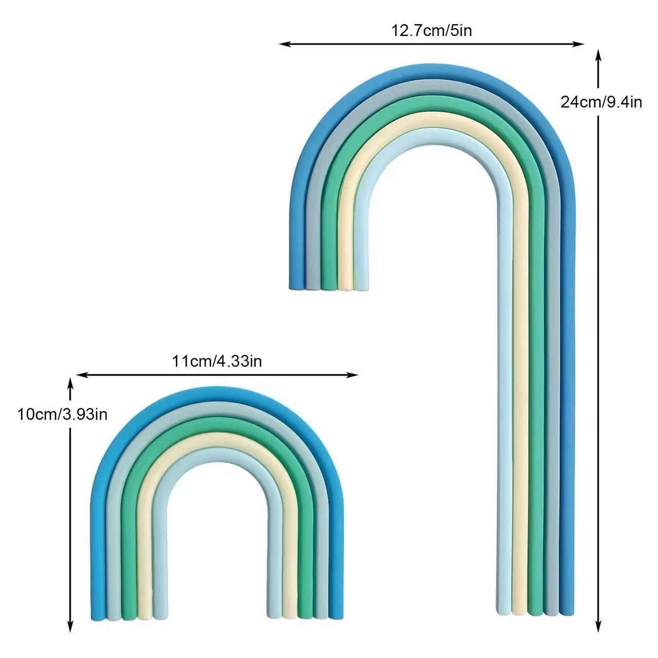 Rainbow Cake Topper One Set / 2 Pieces 