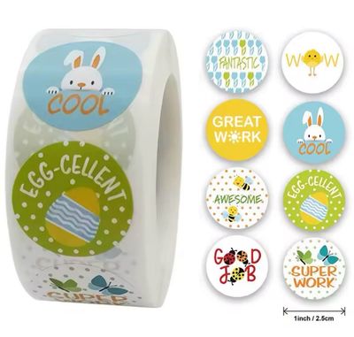Easter Cute Stickers Roll / 500 Stickers 