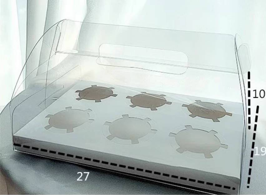 6 Cavity Transparent Cupcake Box Lot / 2 boxes