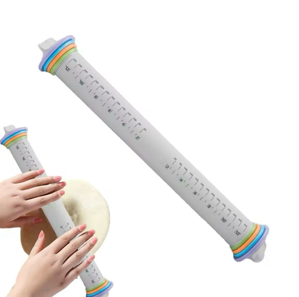 Rolling Pin With Adjustable Rings 