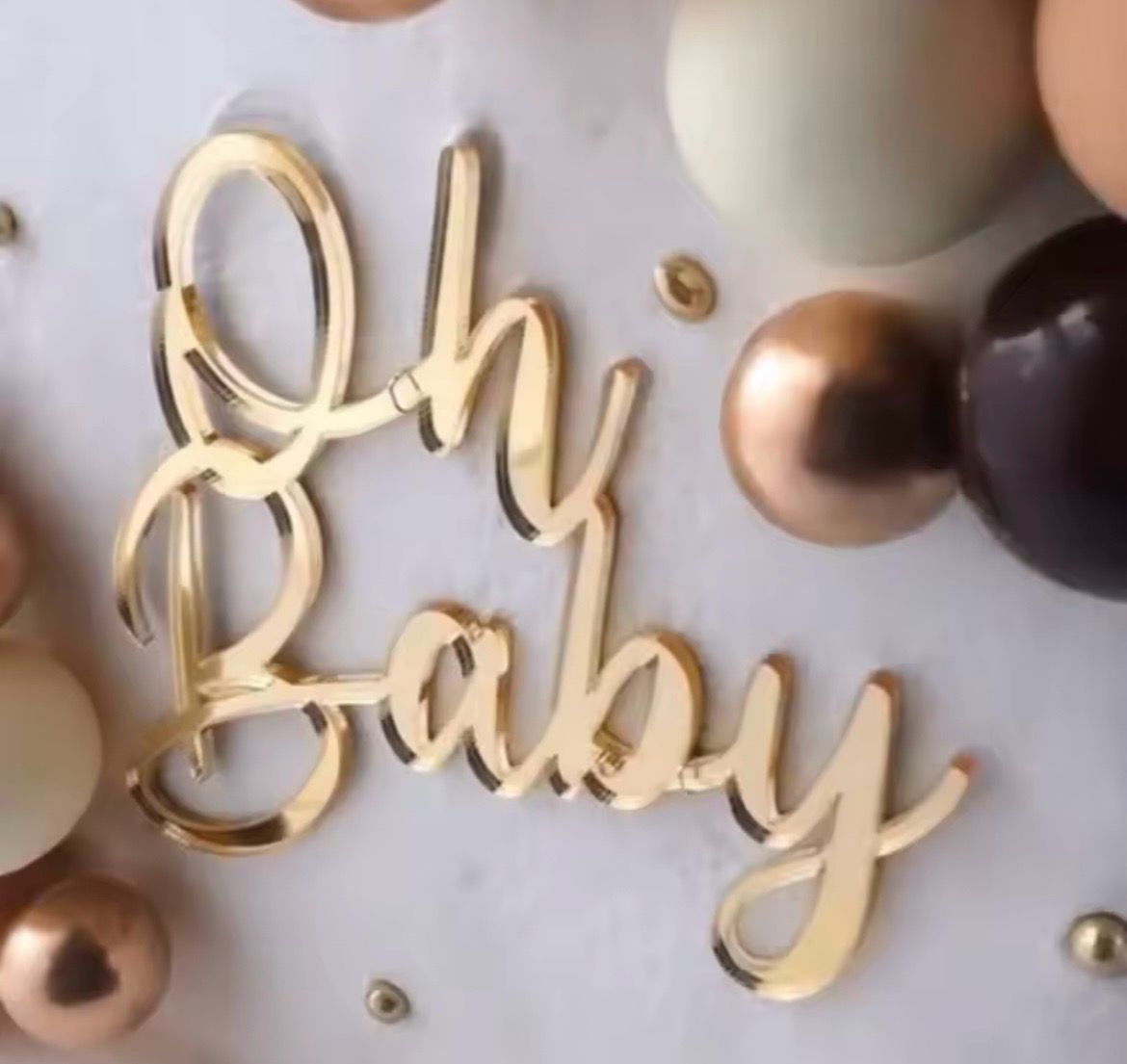 Gold Oh Baby  Cake Topper