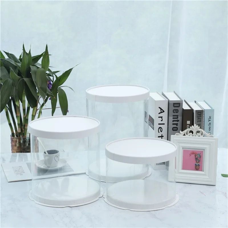 Round Transparent Cake Box Size 26*26*25cm Lot / 2 Boxes 