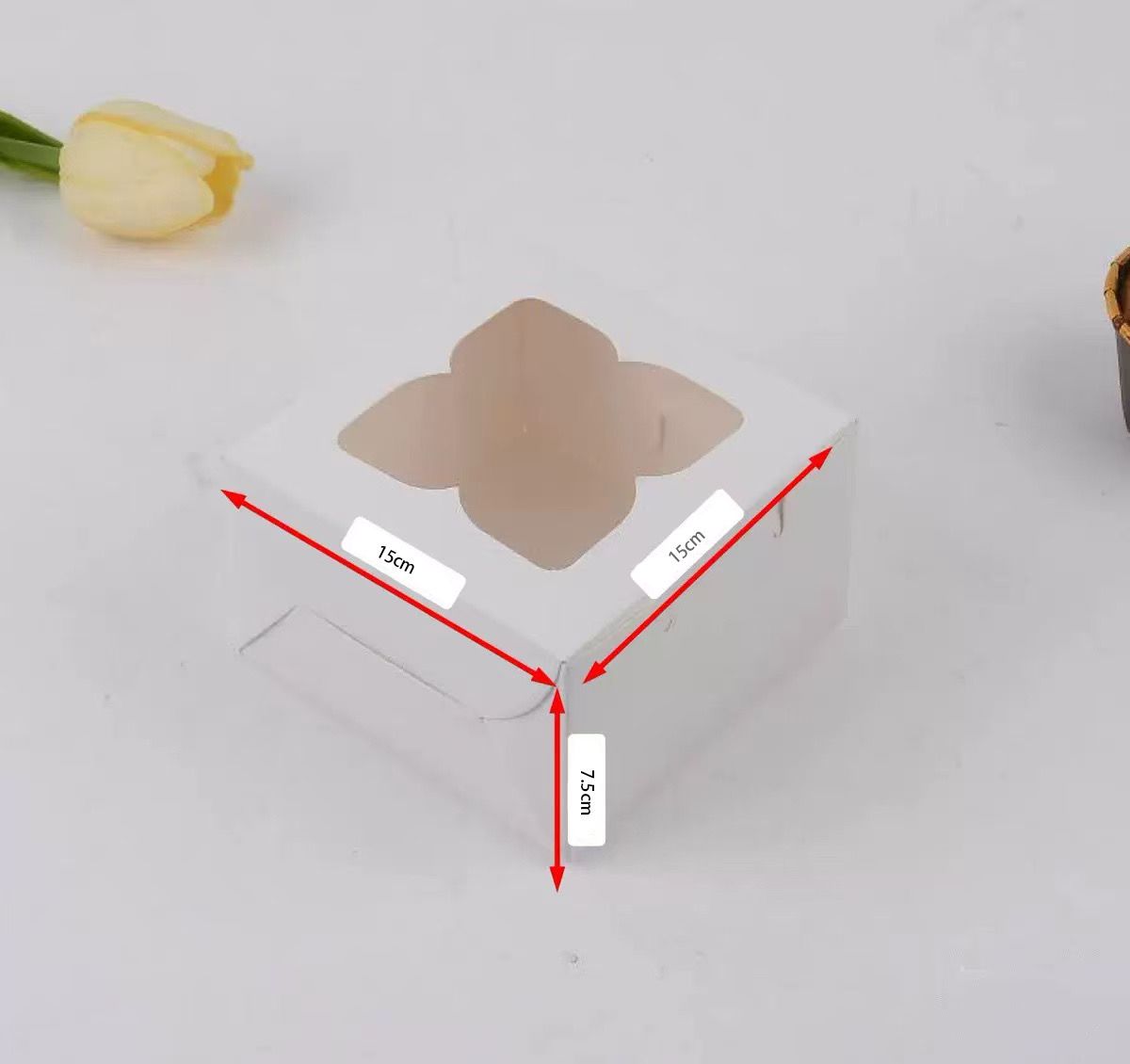 White Window Cake Box Lot/ 10 Boxes 